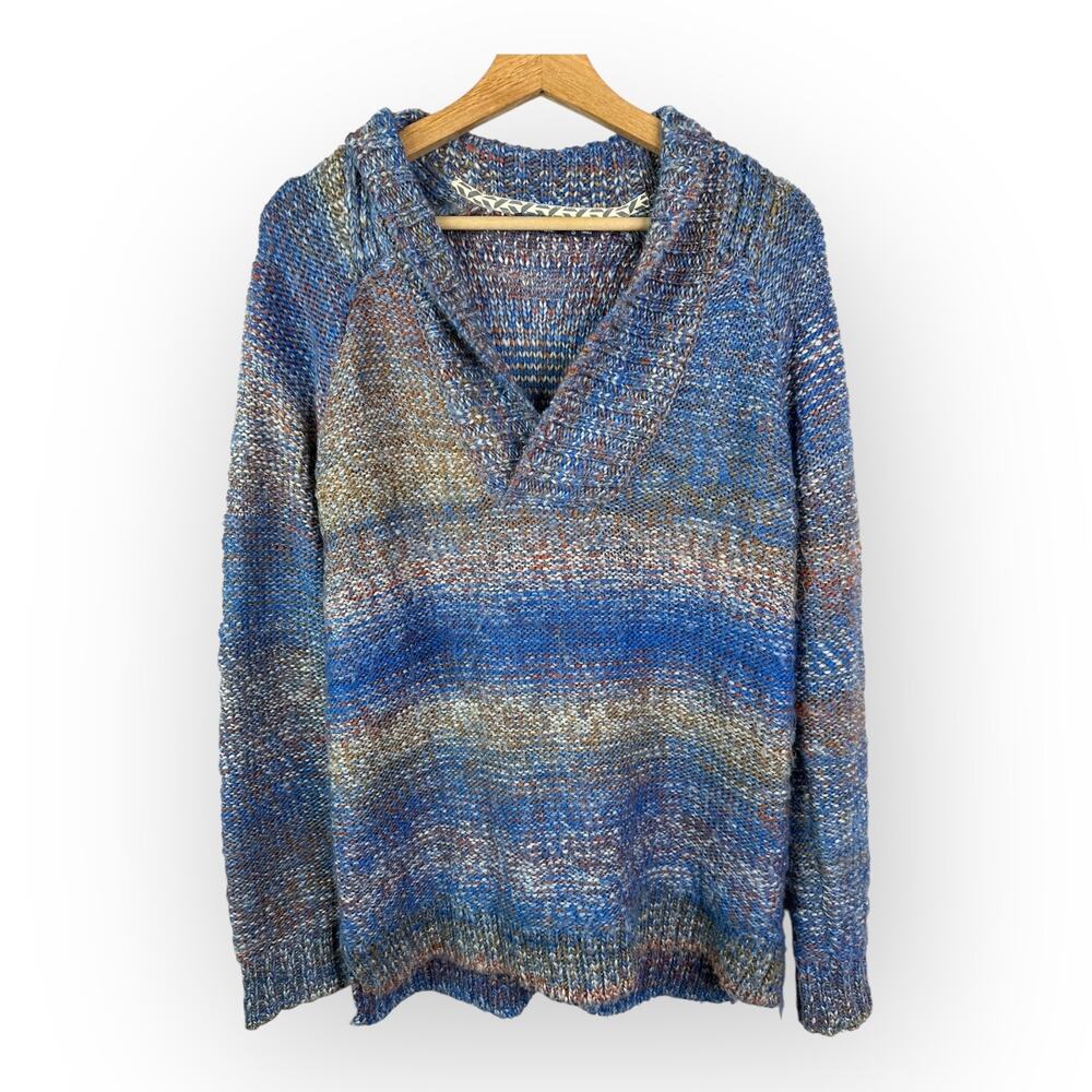 Prana Womens size Small Claus Chunky Knit Wool Blend Sweater Blue w23202183